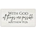 thumbnail image 1 of With God All Things Are Possible Rustic Wood Farmhouse Wall Sign 9x18, 1 of 1