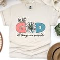 thumbnail image 1 of With God All Things Are Possible T-Shirt for Women, Faith Graphic Tee, Natural, Size L, 1 of 6