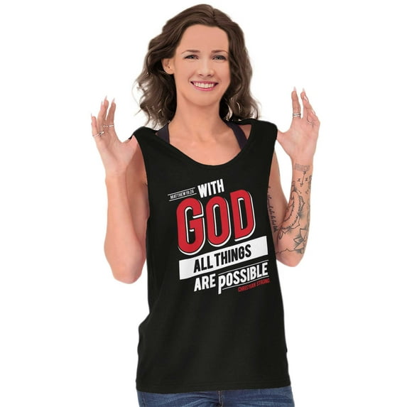 With God All Things Are Possible Tank Top T Shirts Men Women Brisco Brands S