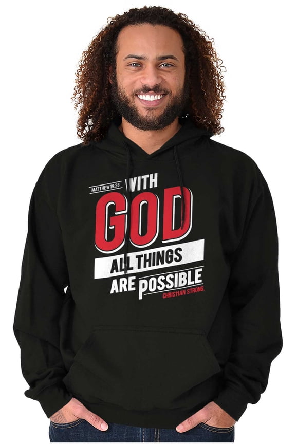 With God All Things Are Possible Unisex Plus Fleece Graphic Hoodie Brisco Brands 4X
