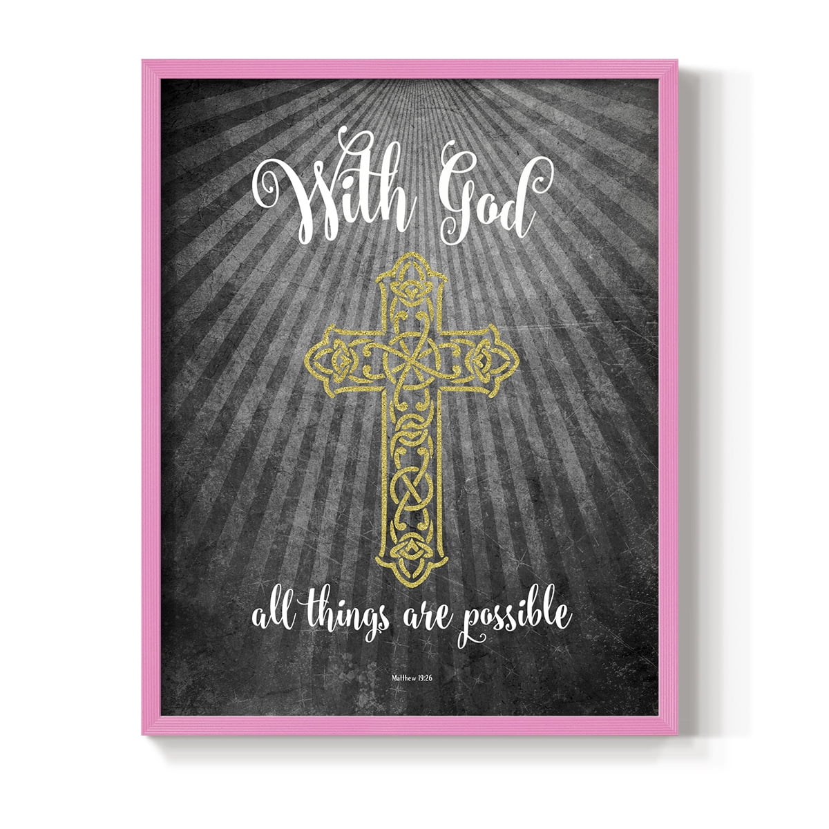 With God Gold Framed Print - Solid Wood in Single Picture Frame Solid Wood 2 Framed Print