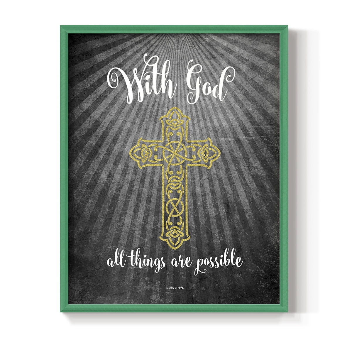 With God Gold Framed Print - Solid Wood in Single Picture Frame Solid Wood 2 Framed Print