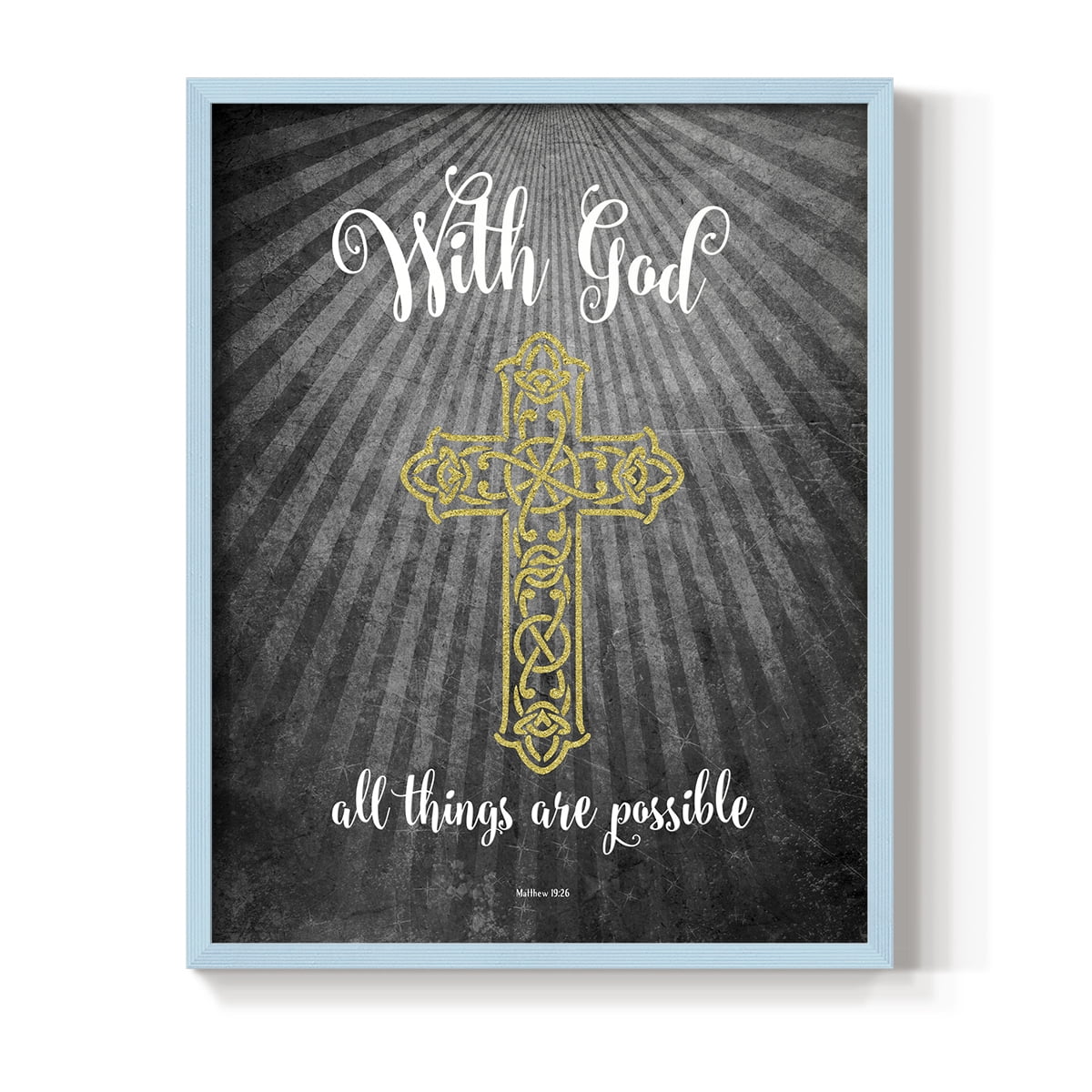 With God Gold Framed Print - Solid Wood in Single Picture Frame Solid Wood 2 Framed Print