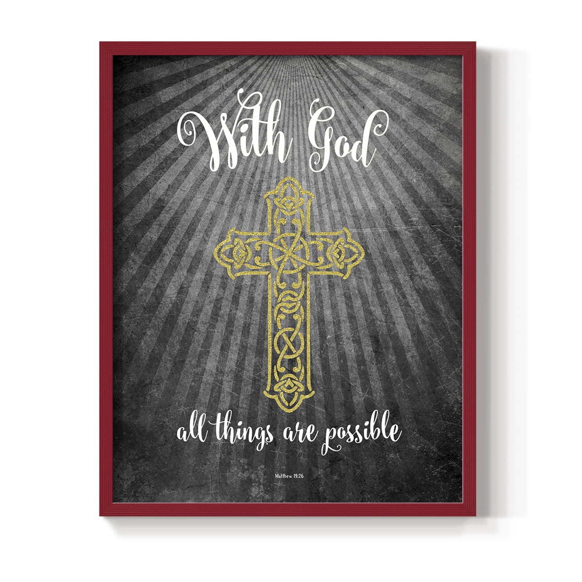 With God Gold Framed Print - Solid Wood in Single Picture Frame Solid Wood 2 Framed Print