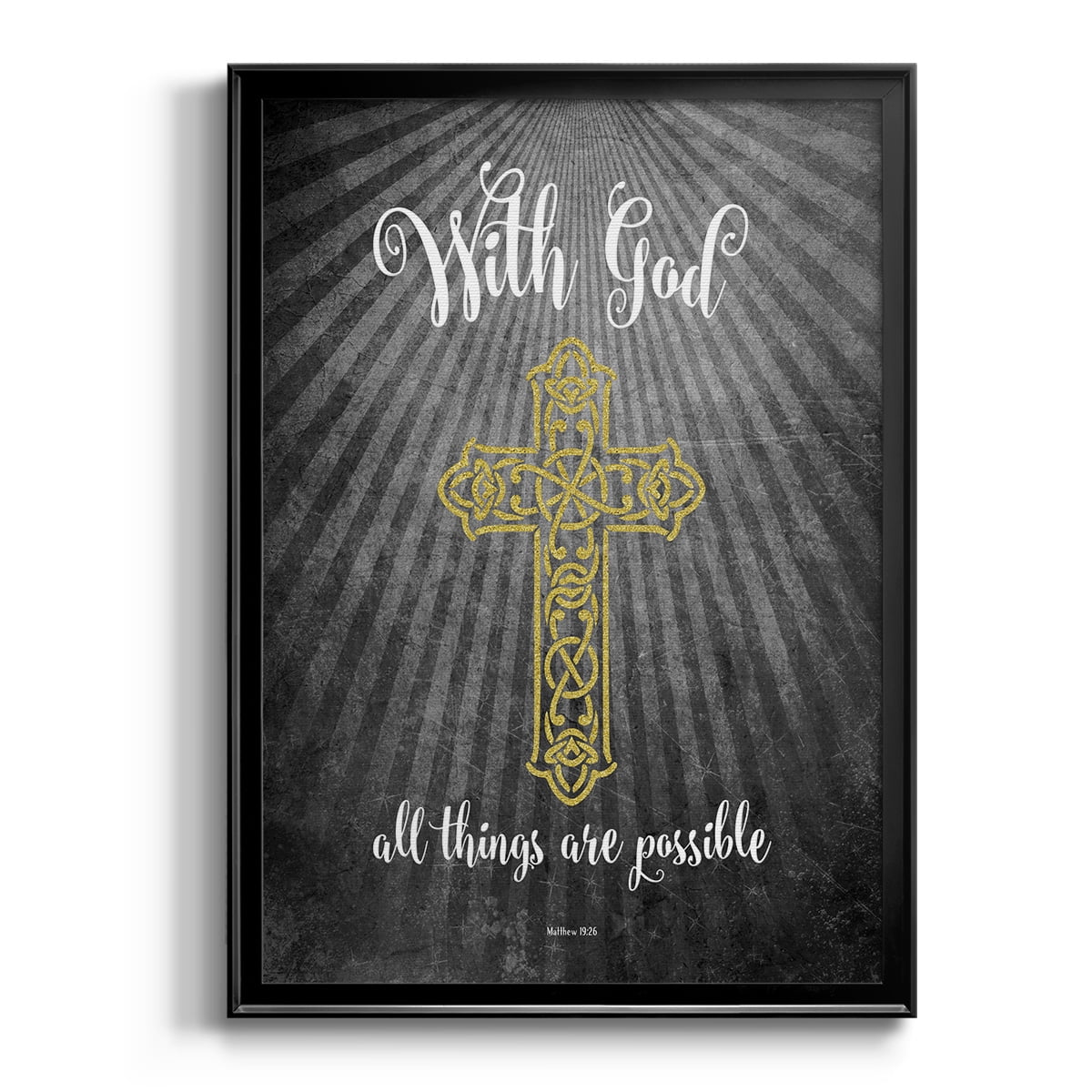 With God Gold Premium Classic Framed Print - Ready to Hang