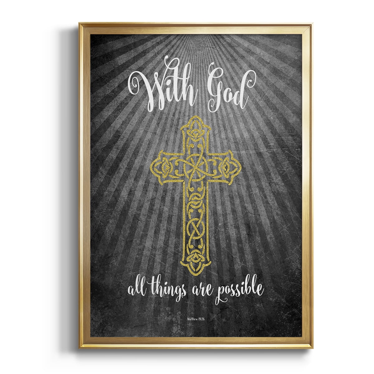 With God Gold Premium Classic Framed Print - Ready to Hang