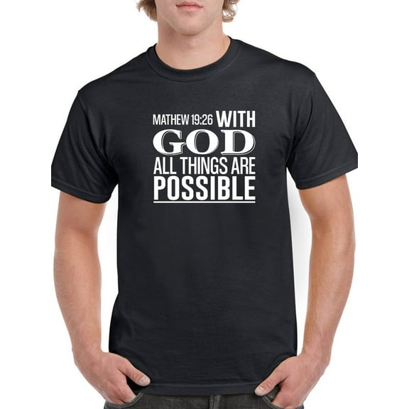 With God Quote T-Shirt Men -Smartprints Designs, Male 4X-Large