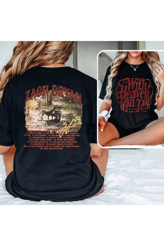 With Heaven On Top Tour 2 Sided 2026 T-Shirt, Vintage ZB With Heaven On Tour 2026 Shirt, Merch Country Lover Gift Multi