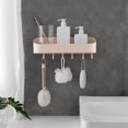 thumbnail image 1 of With Hook Rack Storage Rack Free Punching Towel Rack Wall-Mounted Storage Rack(Apricot), 1 of 7