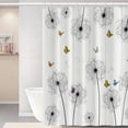thumbnail image 1 of With Hook Shower Curtain Set Dandelion Modern Rustic for Bathroom Hotel Style RV Stall Black White Shower Curtain Waterproof-72"W x 84"L (Pack of 1), 1 of 7