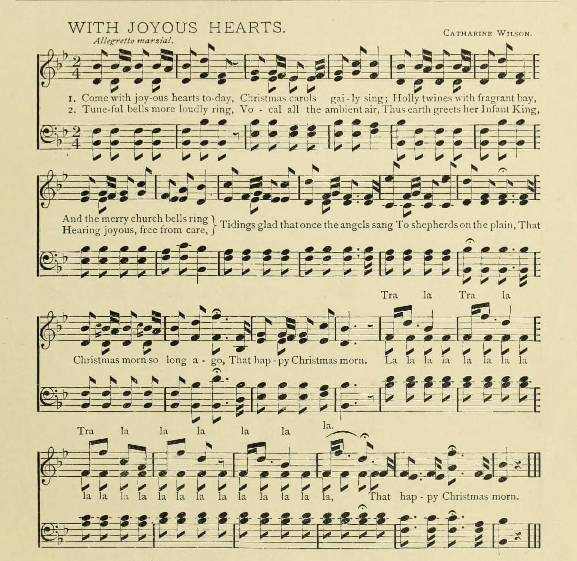 With Joyous Hearts Christmas in Song & Story 1891 Canvas Art - (24 x 36)