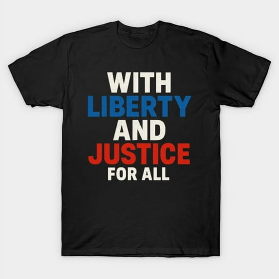 With Liberty And Justice For All 4th of July Patriotic American Pledge Of Unisex T-Shirt - Durable Stitching