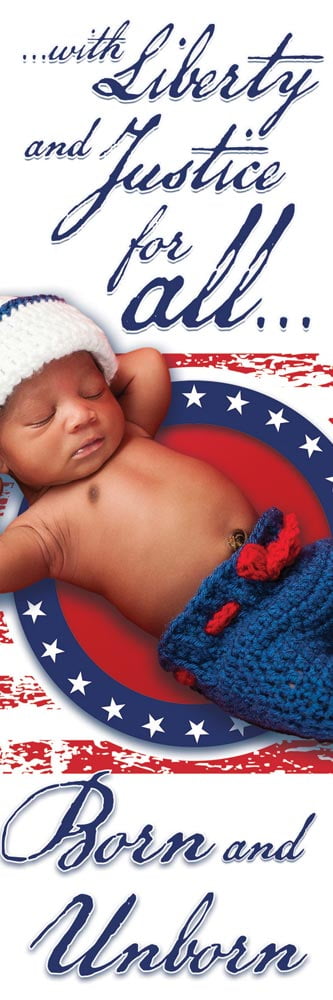 With Liberty and Justice For All Pro-Life Bookmark (Pack of 100)