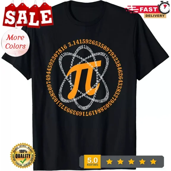 With Math Pi Shirt Atom Pi Pi Day Science Math Teacher Tee Gift T-Shirt Birthday Gifts; For Men & Women