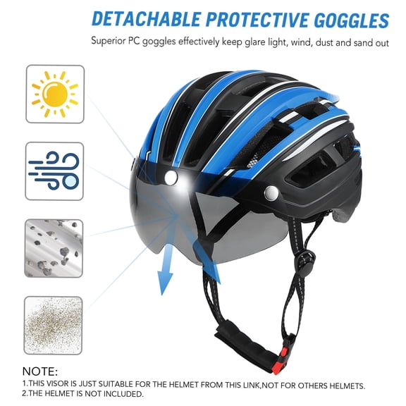 With Mountain Bike Helmet Motorcycling Helmet With Back Light Detachable Magnetic Visor Extraviolet Protective For Men Women