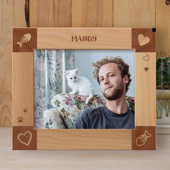 With Name Personalized Wooden Frame-10" x 8" Brown Horizontal