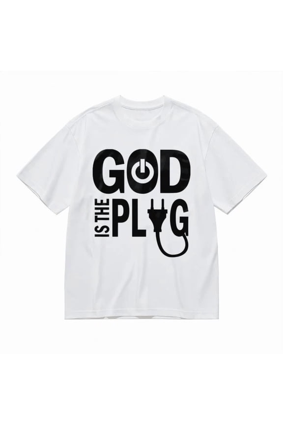 With Power Switc.H And Plug Art Graphic Cotton Tee, Unisex T-Shirt