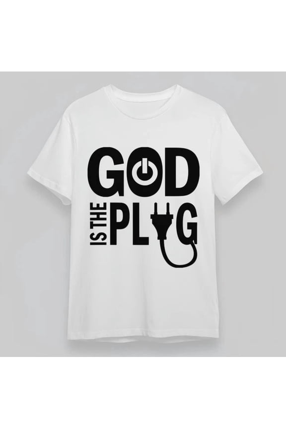 With Power Switc.H And Plug Art Graphic White, Unisex T-Shirt