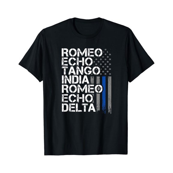 With Retirement Gift, Thin Blue Line Retired Phonetic Code Men & Women T-Shirt Perfect Gifts For Everyone