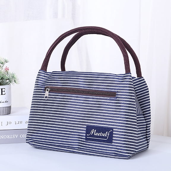 With Rice Tote Bag Canvas Mummy Bag Lunch Box Bag Korean Style Lunch Box Carrying Lunch Box Bag Portable Large Size