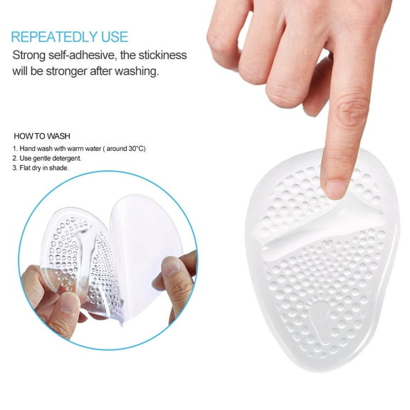 With Self Stick Adhesive Re-usable Ball Of Foot Pads, Forefoot Metatarsal Pads, For Shoe Comfort Improving Your Feet Health Foot Women & Men