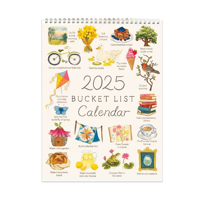 With Sticker Bucket List Calendar 2025,2025 Bucket List Calendar 2025