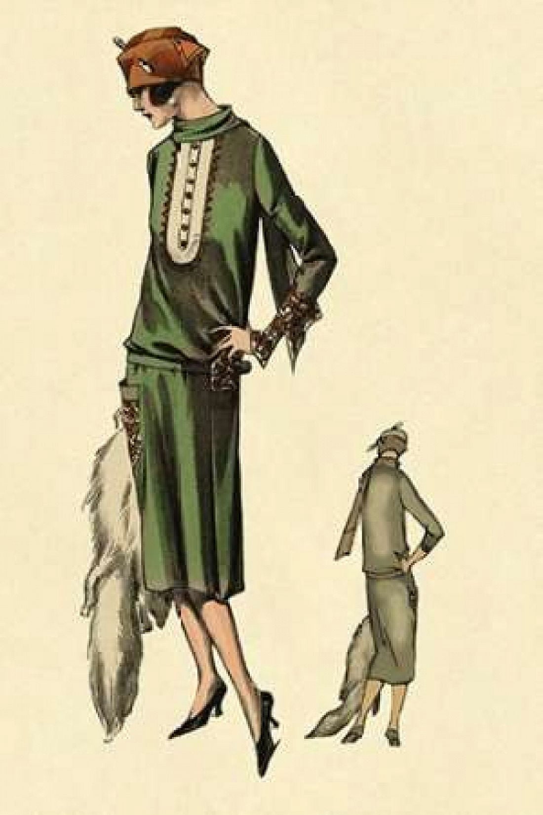 With Stole Canvas Art - Vintage Fashion (12 x 18)