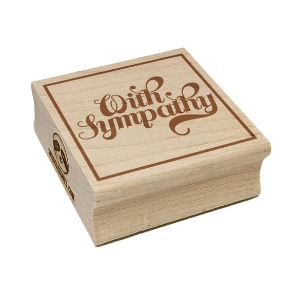 With Sympathy Elegant Text Square Rubber Stamp Stamping Scrapbooking Crafting - Large 2.75in