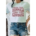 thumbnail image 1 of With The Hippies And The Cowboys Graphic Tee T-Shirt, 1 of 8