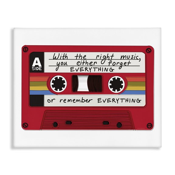 Stupell Industries Shabby Chic With The Right Music Vintage Cassette Canvas Art, 48 x 36, by Kamdon Kreations