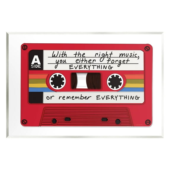 With The Right Music Vintage Cassette Inspirational Graphic Art Unframed Art Print Wall Art