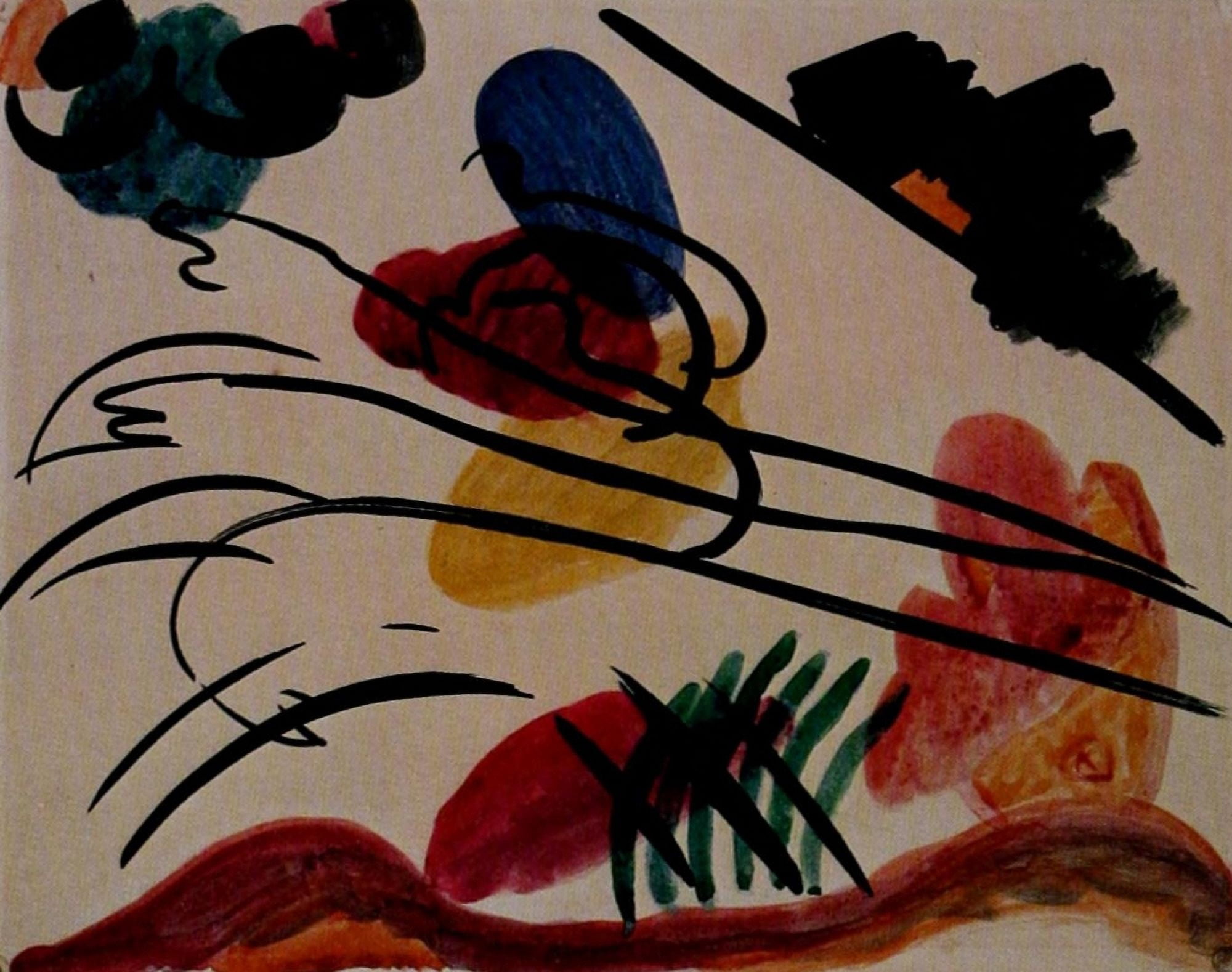 With Three Riders 1911 Canvas Art - Wassily Kandinsky (18 x 24)