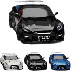 With Time Display Car Alarm Clock, Engine-Light Simulation Modern Sports Car Nightstand Clock Bedroom Humidification Function, and Auto-Enthusiast Decor