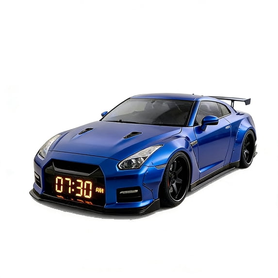 With Time Display Car Alarm Clock, Sports Car Alarm Clock with LED Display, Hypercar Model with Digital Clock, Desk Decor with Light Effects
