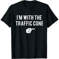 thumbnail image 1 of With Traffic Cone Halloween Costume Party Matching Couples T-Shirt, 1 of 4