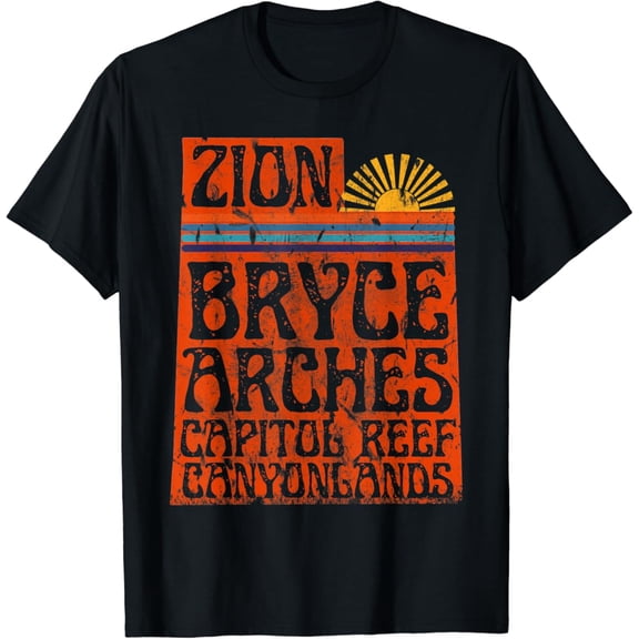 With Utah National Parks Zion Arches Bryce Canyonlands State Map Men & Women T-Shirt Perfect Gifts For Everyone