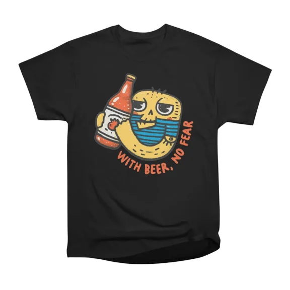 With beer no Feer T-Shirt Tee Gift For Him Merch For Her Apparel For Friend