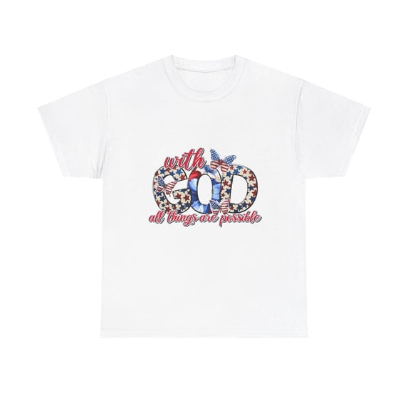 With god all things are possible patriotic Flower Shirt ID-0603-J7MW