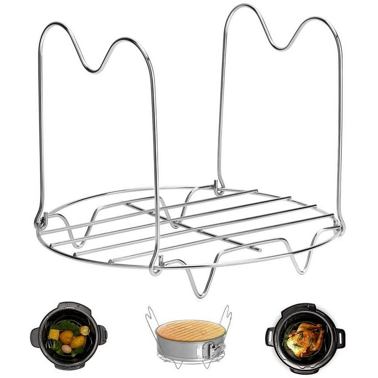 Steamer Rack Trivet with Handles Compatible with Instant Pot Accessories 6  Qt 8 Quart, Pressure Cooker Trivet Wire Steam Rack, Great for Lifting out
