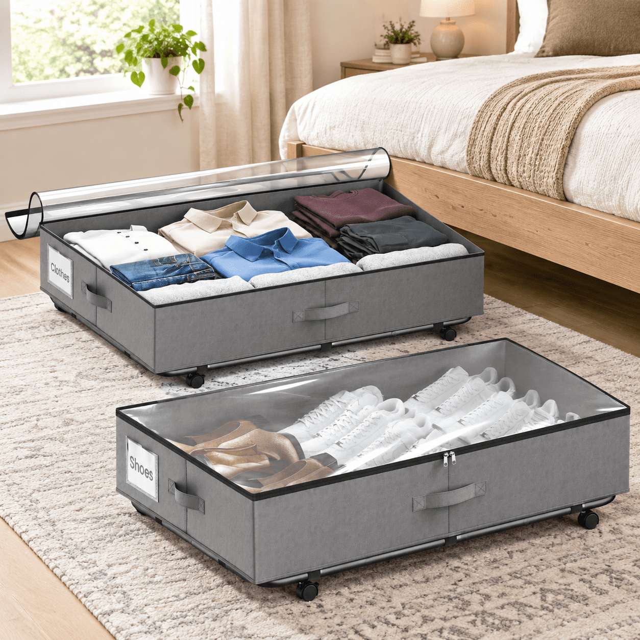 With-wheels-78L-2pack Under Bed Storage Containers with Heavy-duty ...