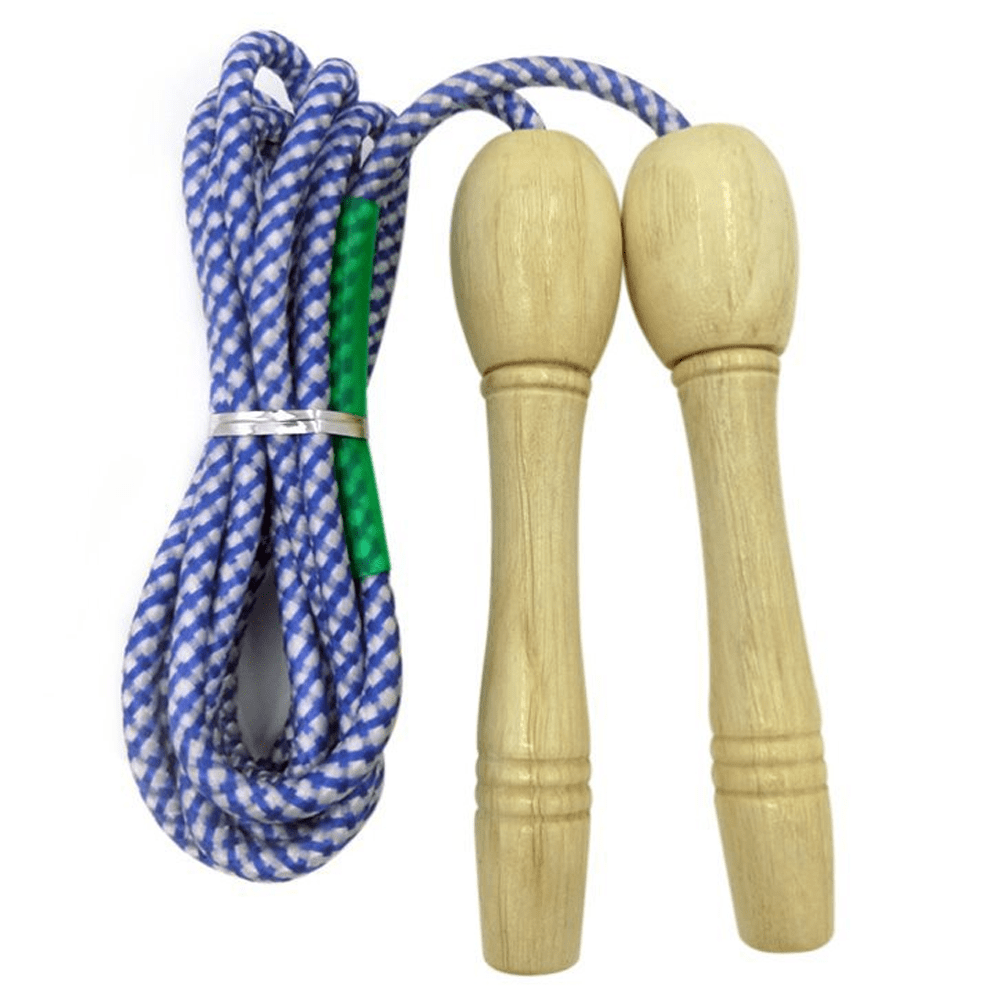 Gold s Gym Nylon Jump Rope 9 with Natural Wood Handles Walmart