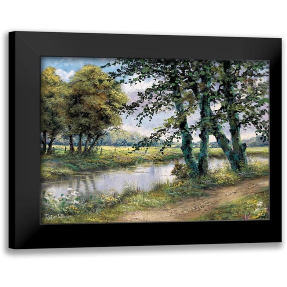 Withaar, Reint 14x11 Black Modern Framed Museum Art Print Titled - River and trees