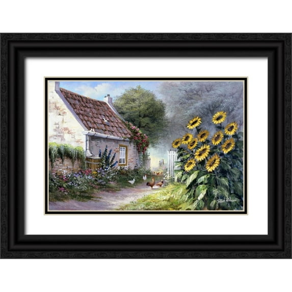 Withaar, Reint 24x17 Black Ornate Wood Framed with Double Matting Museum Art Print Titled - Sunflower