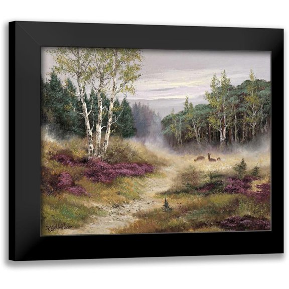 Withaar, Reint 24x20 Black Modern Framed Museum Art Print Titled - Watching the deers