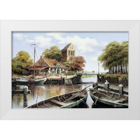 Withaar, Reint 32x22 White Modern Wood Framed Museum Art Print Titled - Dutch waterhouse