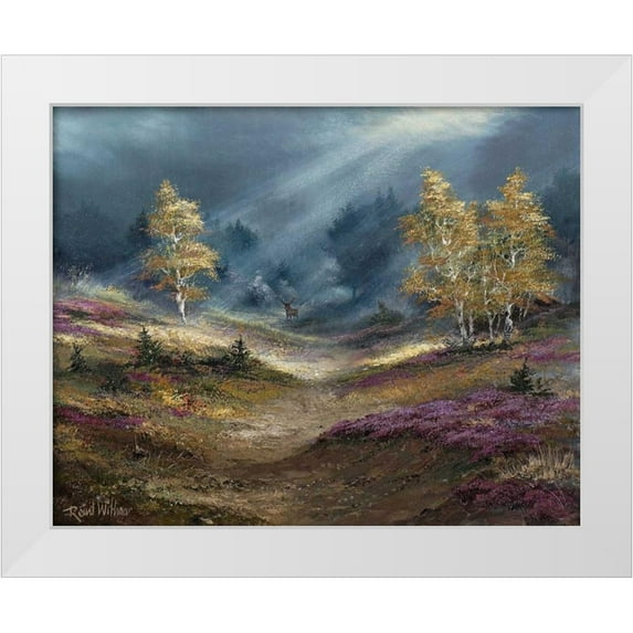 Withaar, Reint 32x26 White Modern Wood Framed Museum Art Print Titled - The deer noticed us