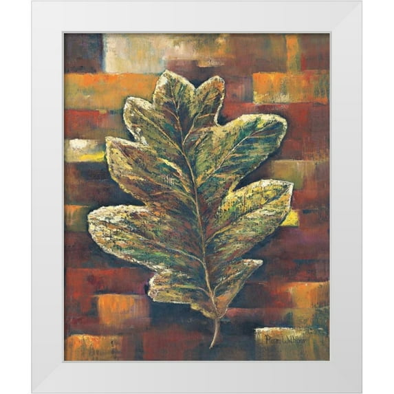 Withaar, Rian 12x14 White Modern Wood Framed Museum Art Print Titled - American oak leaf