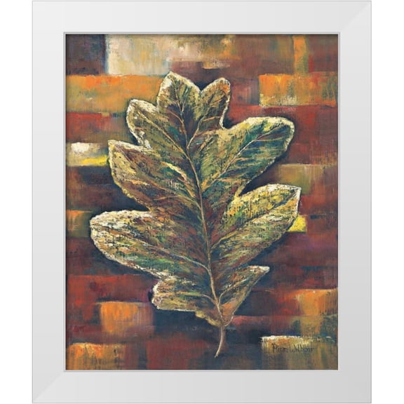 Withaar, Rian 12x14 White Modern Wood Framed Museum Art Print Titled - American oak leaf