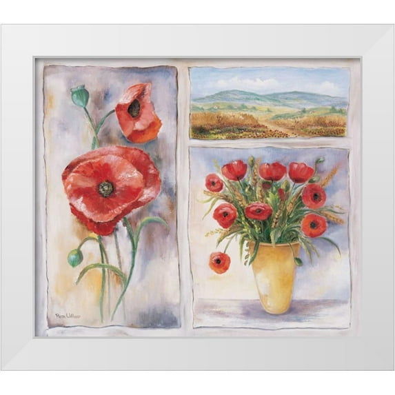 Withaar, Rian 13x12 White Modern Wood Framed Museum Art Print Titled - Red trio