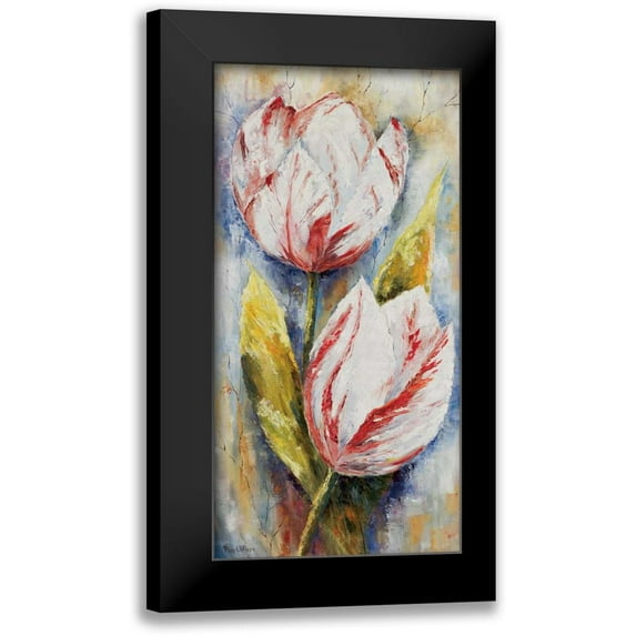 Withaar, Rian 14x24 Black Modern Framed Museum Art Print Titled - White tulips